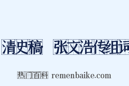清史稿·张文浩传组词是什么意思的图片